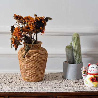 Rattan Woven Floral Vase!