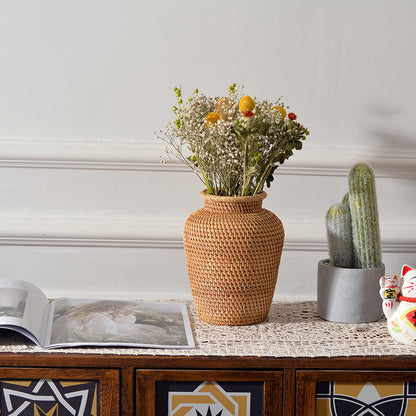 Rattan Woven Floral Vase!