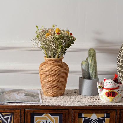 Rattan Woven Floral Vase!
