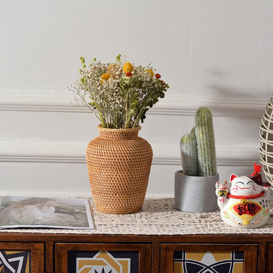 Rattan Woven Floral Vase!